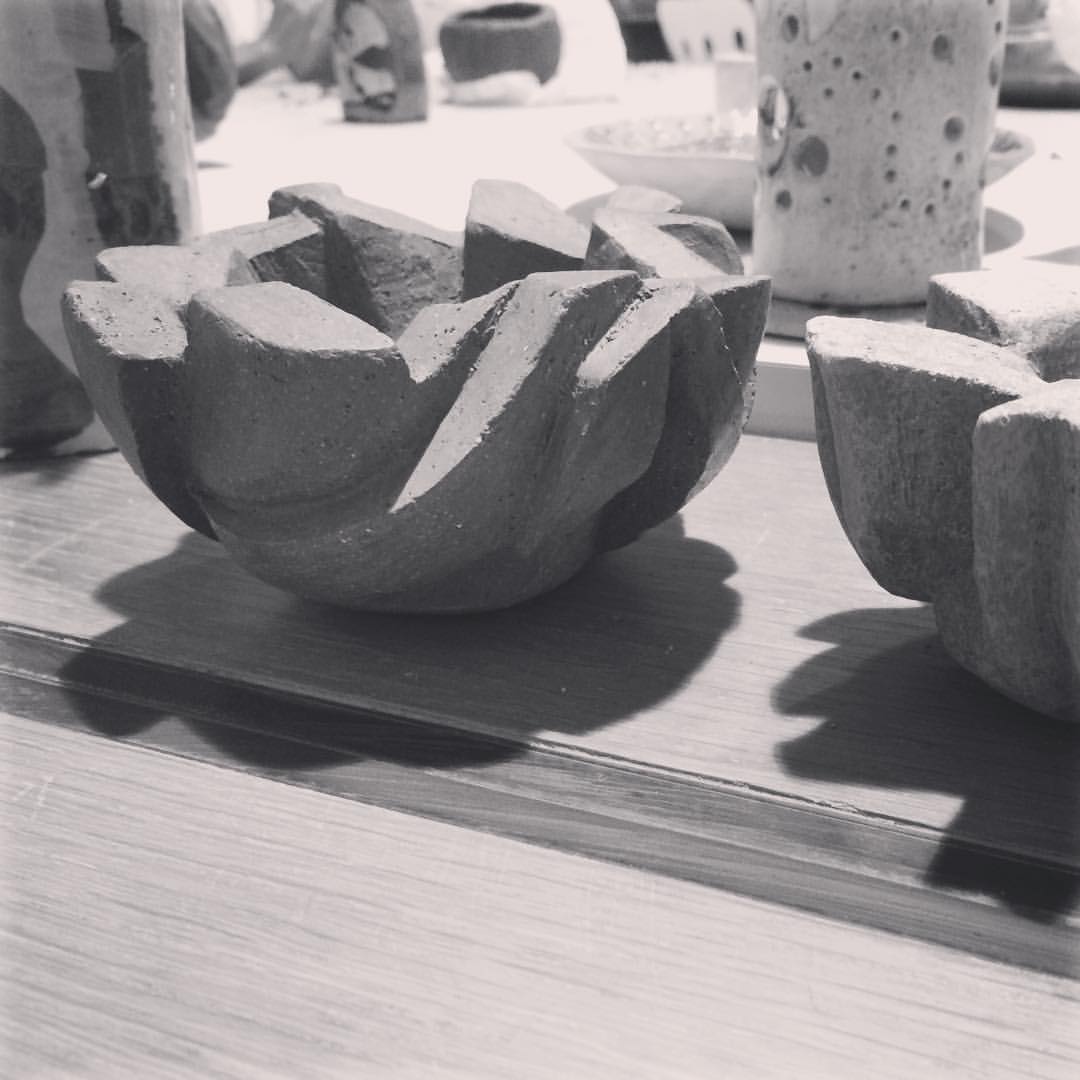 A carved pot